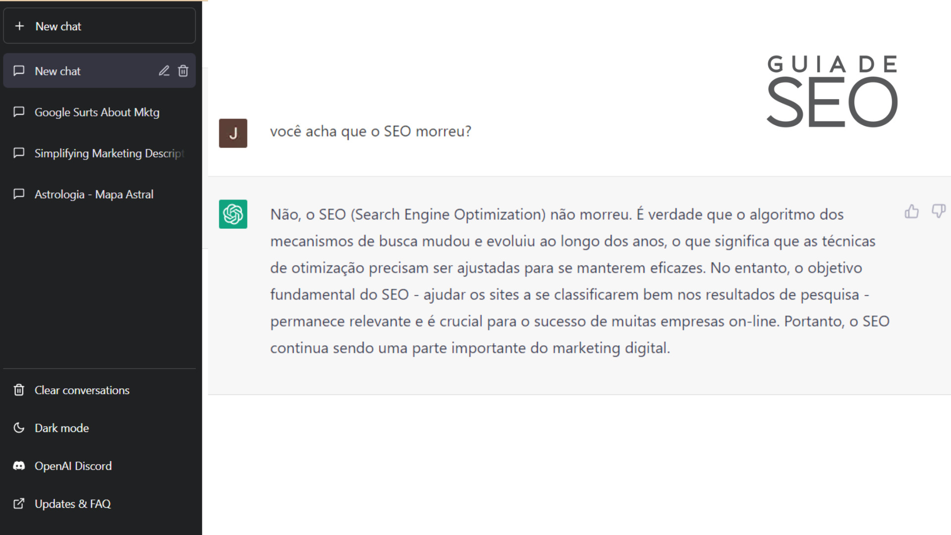 chatgpt na criação de textos para seo