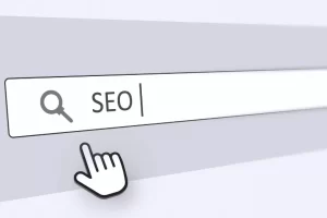 SEO escrito em barra de pesquisa